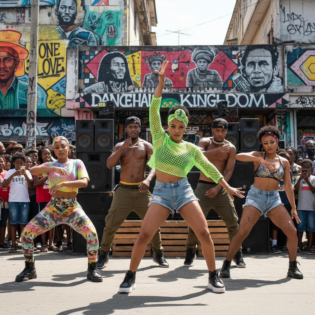 Ragazzi e ragazze che ballano dancehall