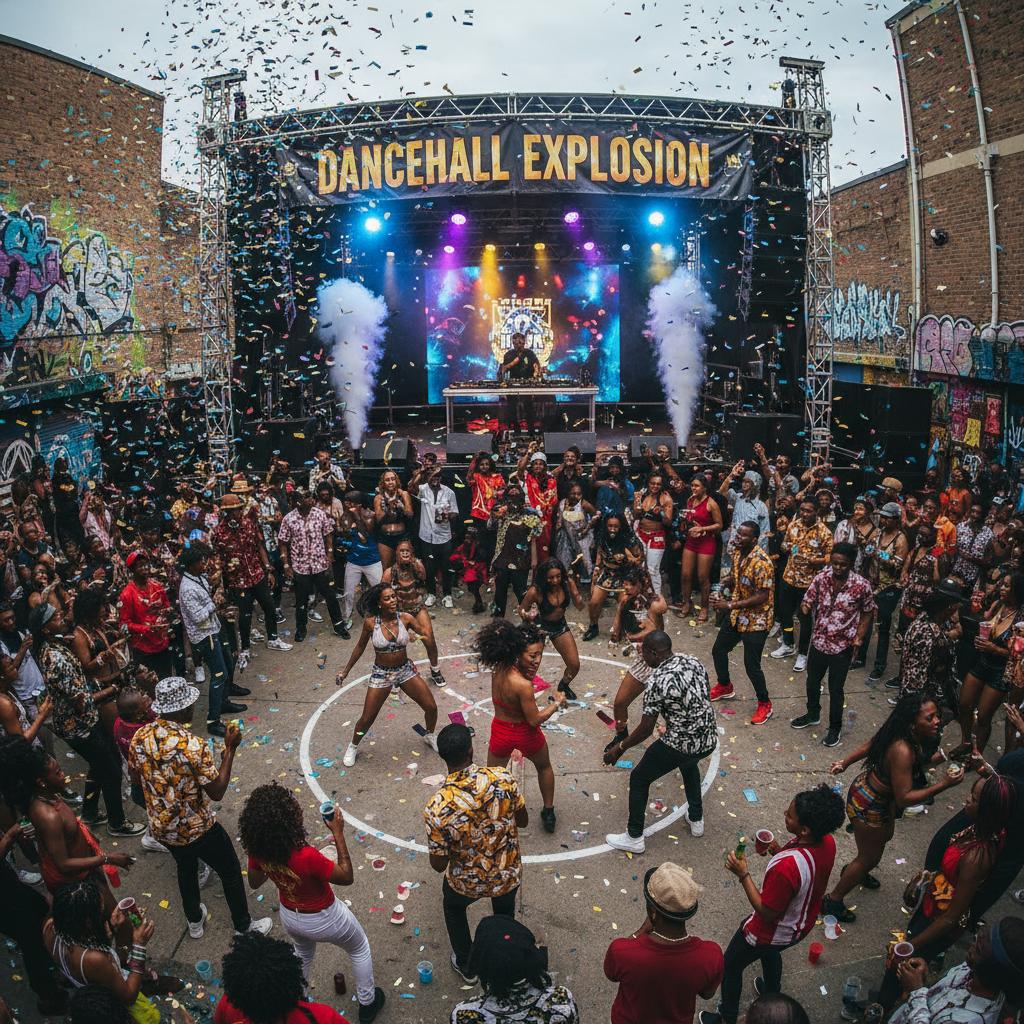 Ragazzi e ragazze che ballano dancehall
